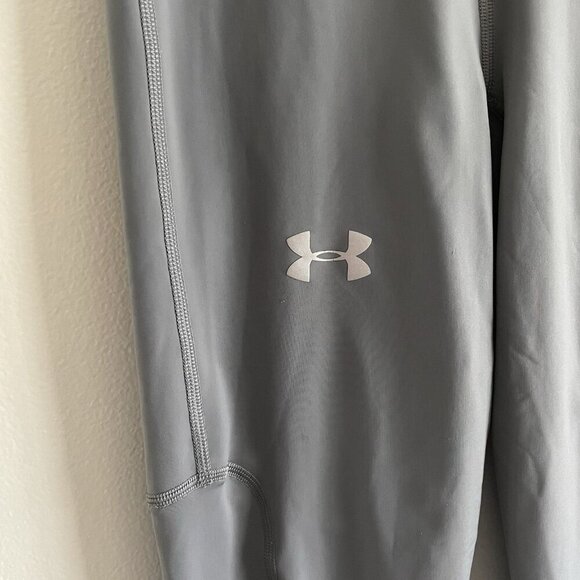 Under Armour HeatGear Men Size S Gray Ankle Zip Run Compression Leggings - Picture 5 of 11